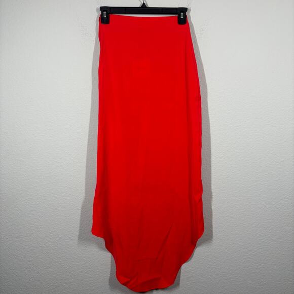Superdown Womens Size XXS Arielle Slit Maxi Skirt Red High Low Pleated Stretch - Picture 3 of 9